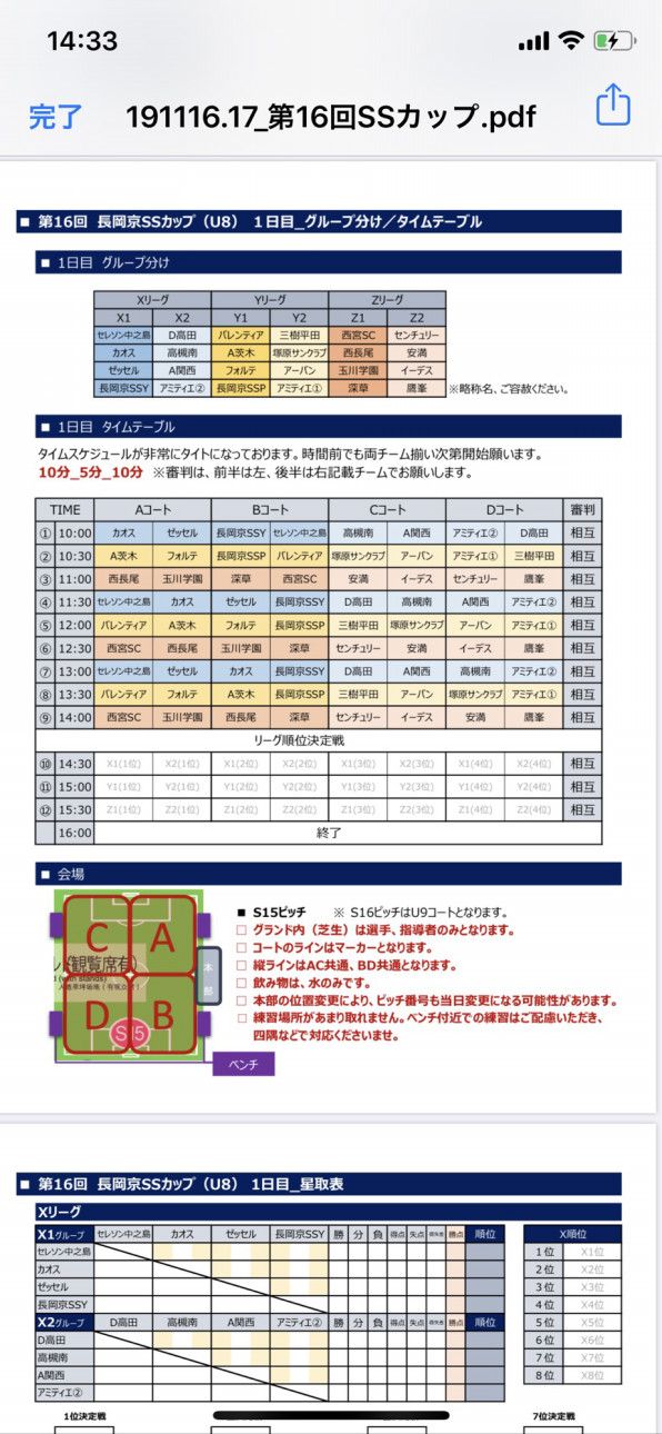 11月16 17日 土 日 U 8 第16回ssカップ Jグリーン堺s15 詳細 Caosフットボールクラブu 12 U 15