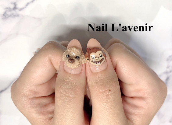 愛犬オリジナル3dネイル Nail Lavenir