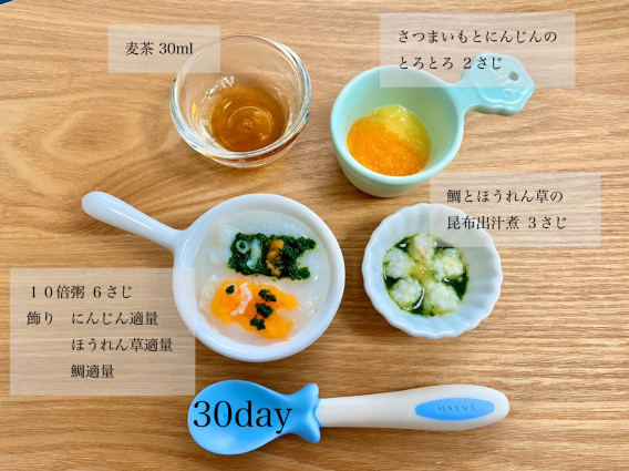 離乳食初期5週目 あっくんの成長記録 離乳食初期5週目 あっくんの成長記録