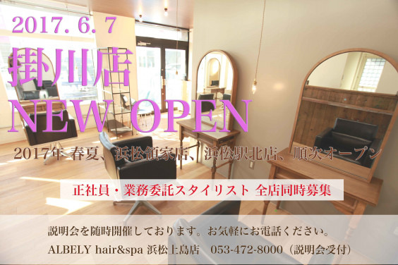 掛川市 業務委託 面貸し 求人 Albely Hair Spa 掛川店 美容師募集です Beauty Recruit 東海 豊川市 浜松市 磐田 市 掛川市