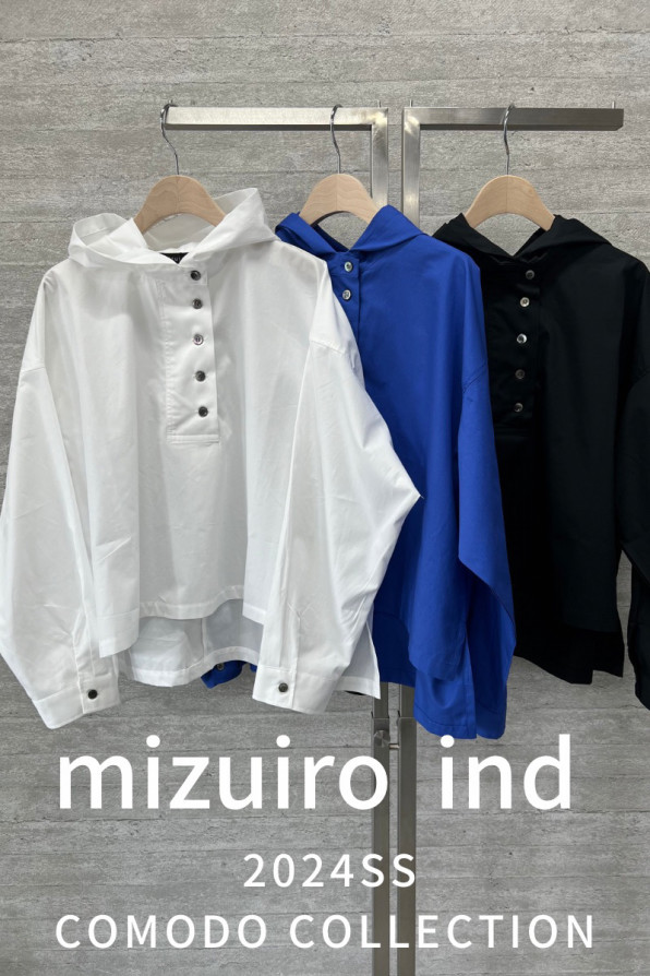 ミズイロインド mizuiro ind mizuiro ind ギャザーフードプルオーバー 