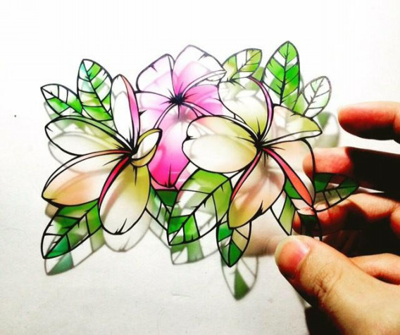 花言葉を光と影に 切り絵プルメリア インスタ映え プルメリアの育て方 Plumeria Designインスタ映えプルメリア