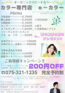 毛染め専門店 E カラー 毛染め専門店 E カラー