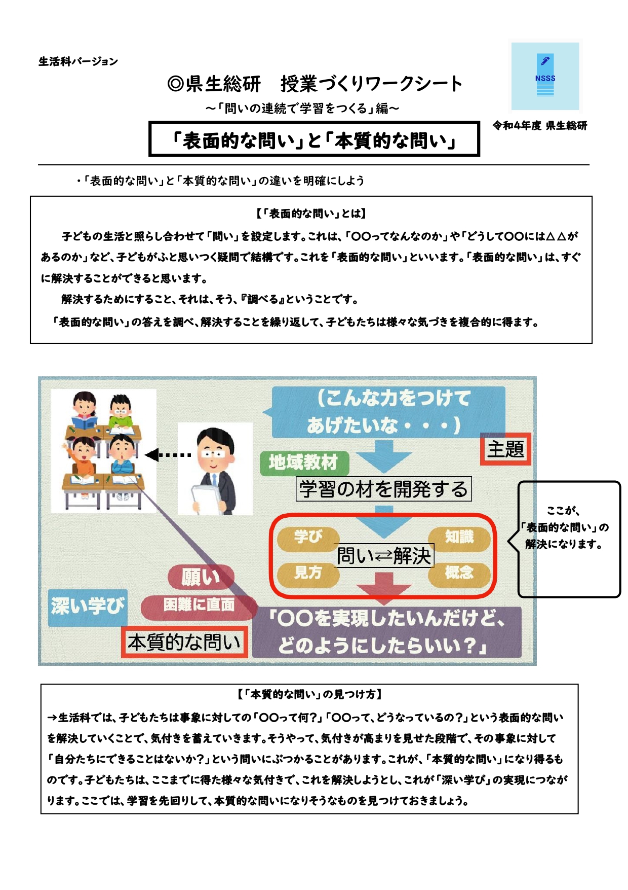 生活科・教材開発のアイデア