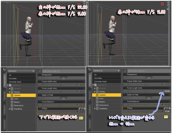 Daz Studio Tipsをできるだけ日本語で解説する 被写界深度 かすみん S Daz Studio Gallery