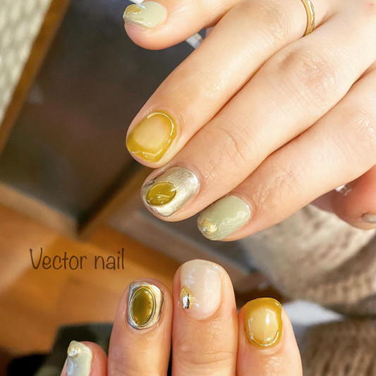 美容師さんちぐはぐネイル Vector Nail