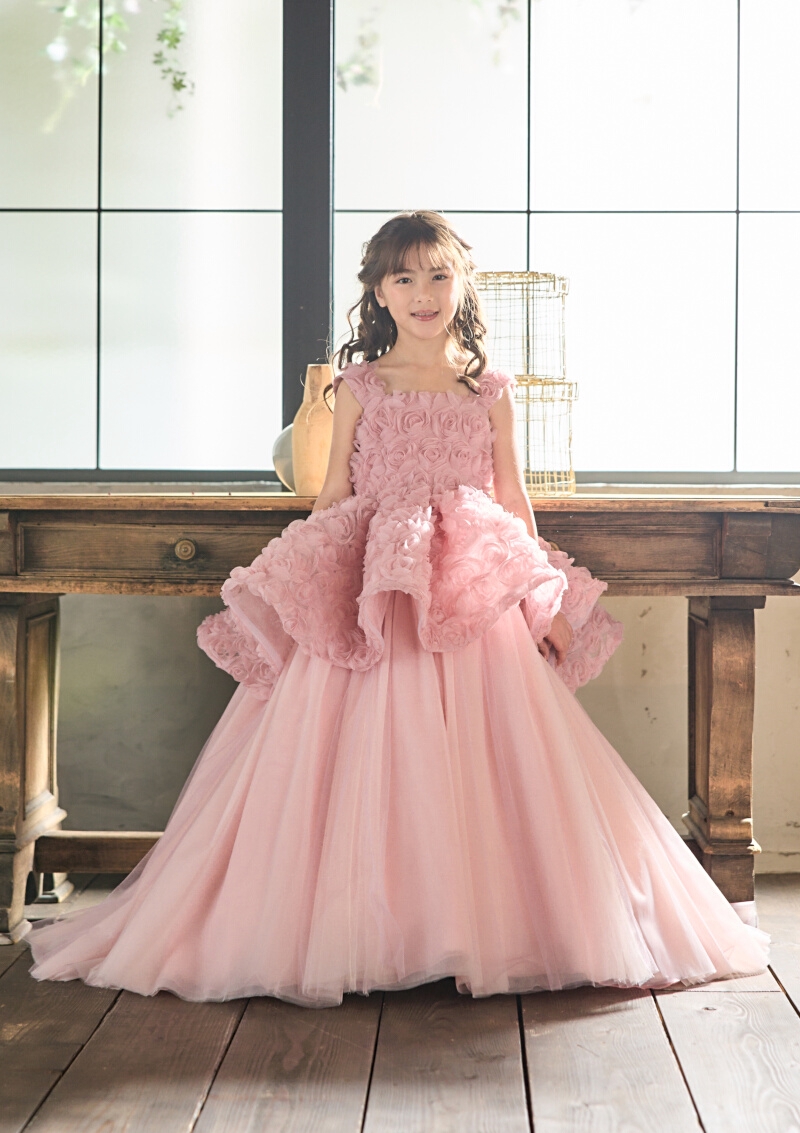120 ドレス　ピンク　写真 スタジオ　写真館 5 アイクリア　子供　キッズ ✨aiclear dress collection✨ Dress No.CH-HF111 SI サイズ:120cm