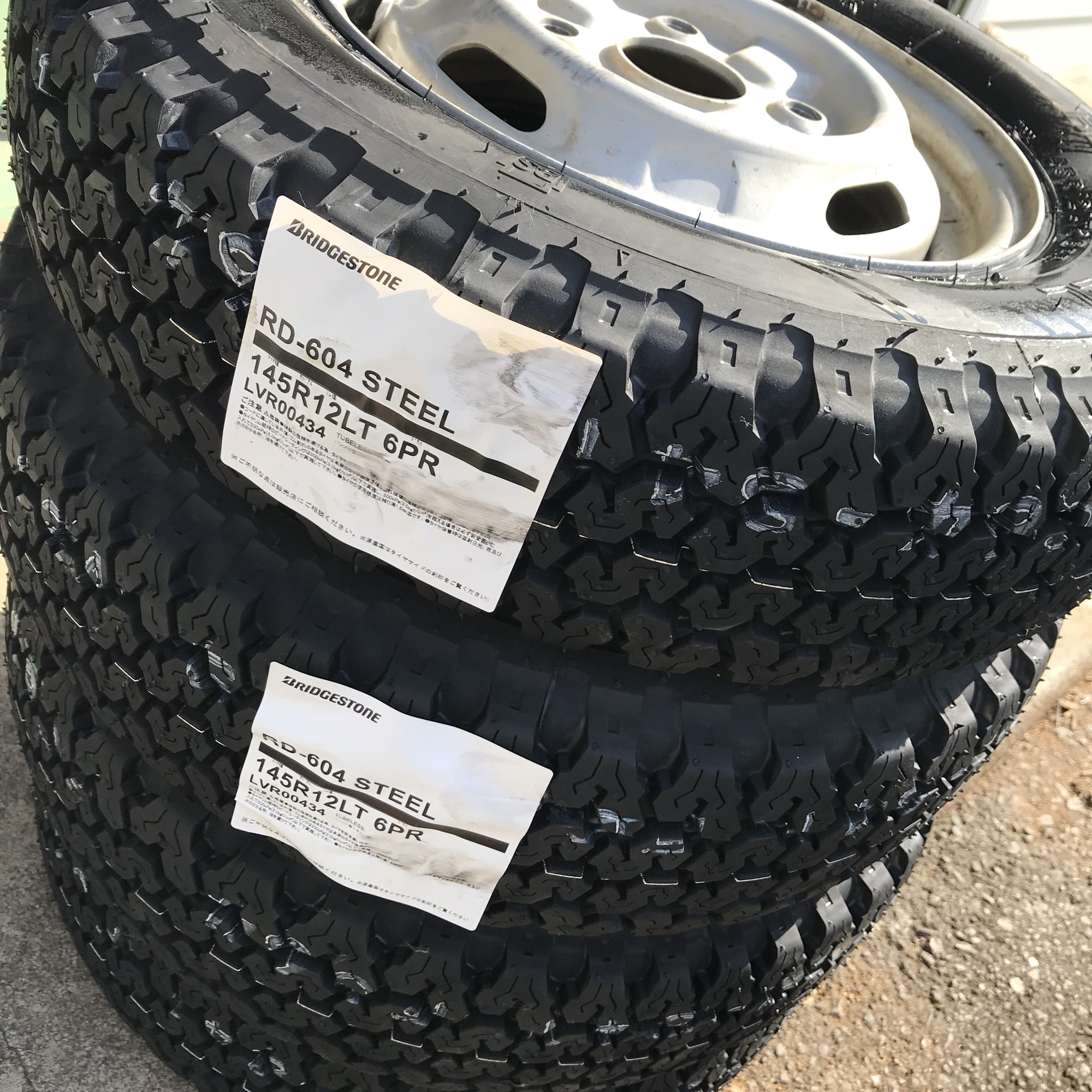 バリ溝】サマータイヤ&ホイール4本セット 145/R12 6PR 軽バン・軽トラ