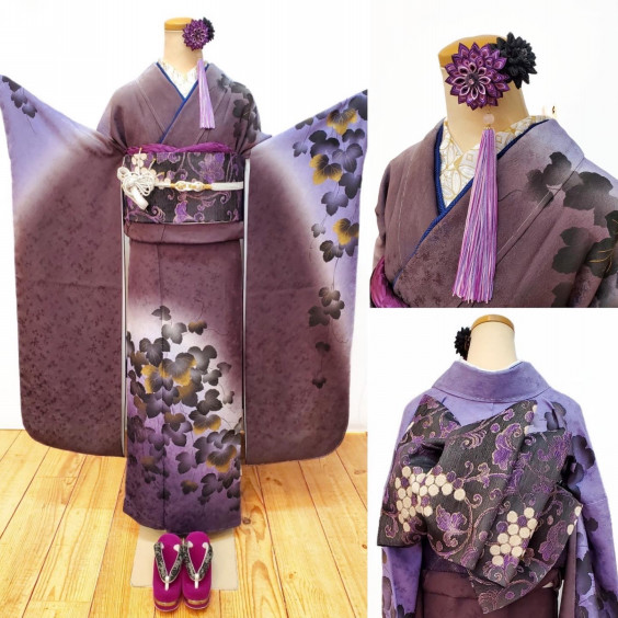 袋帯 中村乃武夫 落款あり 松竹梅 芝 金銀糸 薄紫 六通 正絹 袋帯 名品 