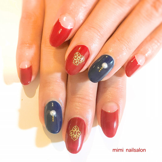 大人秋ネイル 学芸大学ネイルサロン Mimi Nailsalon