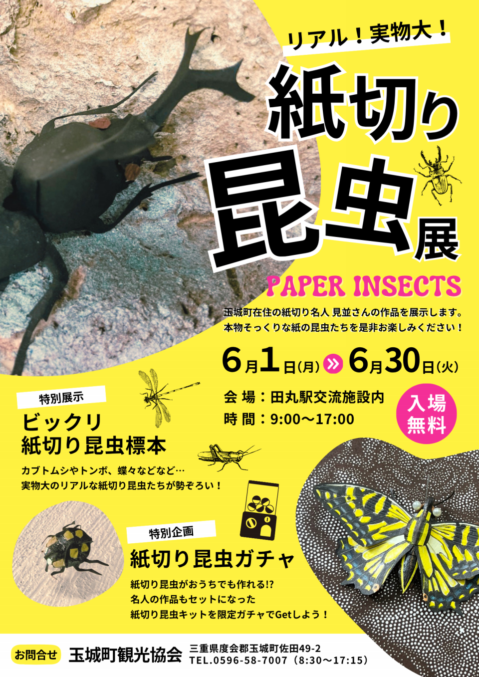 🐜紙切り昆虫展開催🐞 | 玉城町観光協会