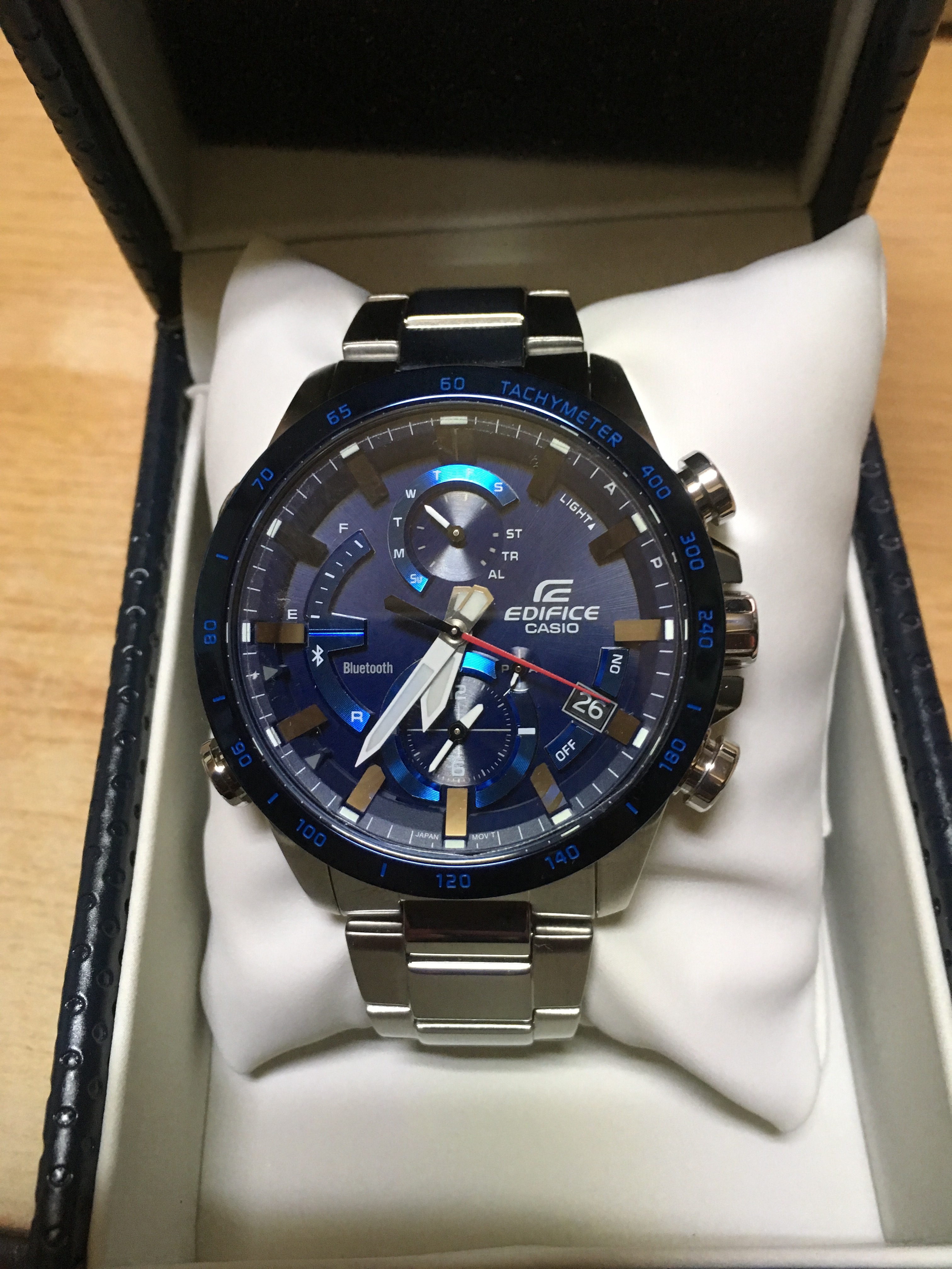 陰山織物謹製 美品 CASIO EDIFICE タフソーラー EQB-900-DB-2AJF