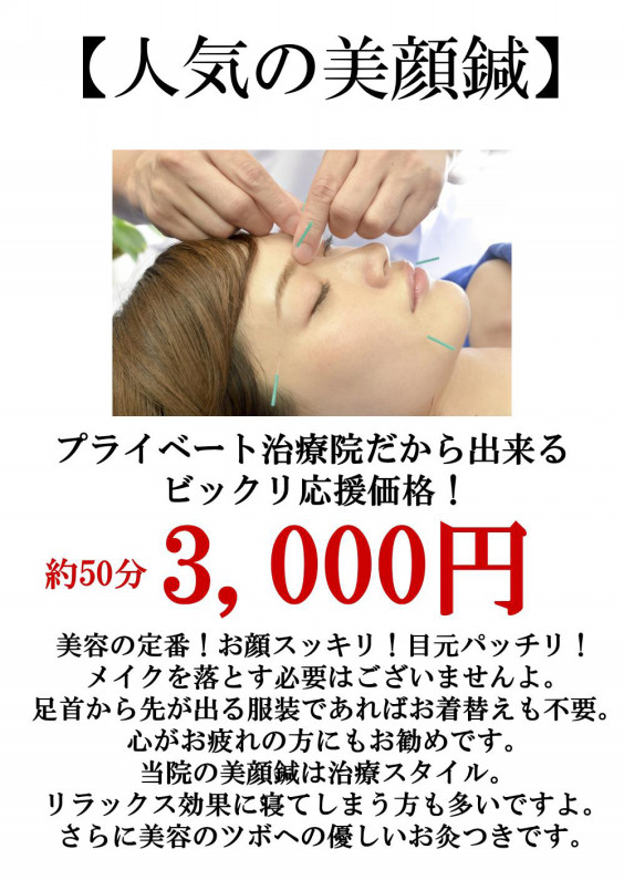 美顔鍼 Com 美容鍼灸 3000円 お顔スッキリ 目元パッチリ 札幌 北区 麻生 新琴似 美顔鍼 Com 美容鍼灸 3000円 お顔スッキリ 目元パッチリ 札幌 北区 麻生 新琴似