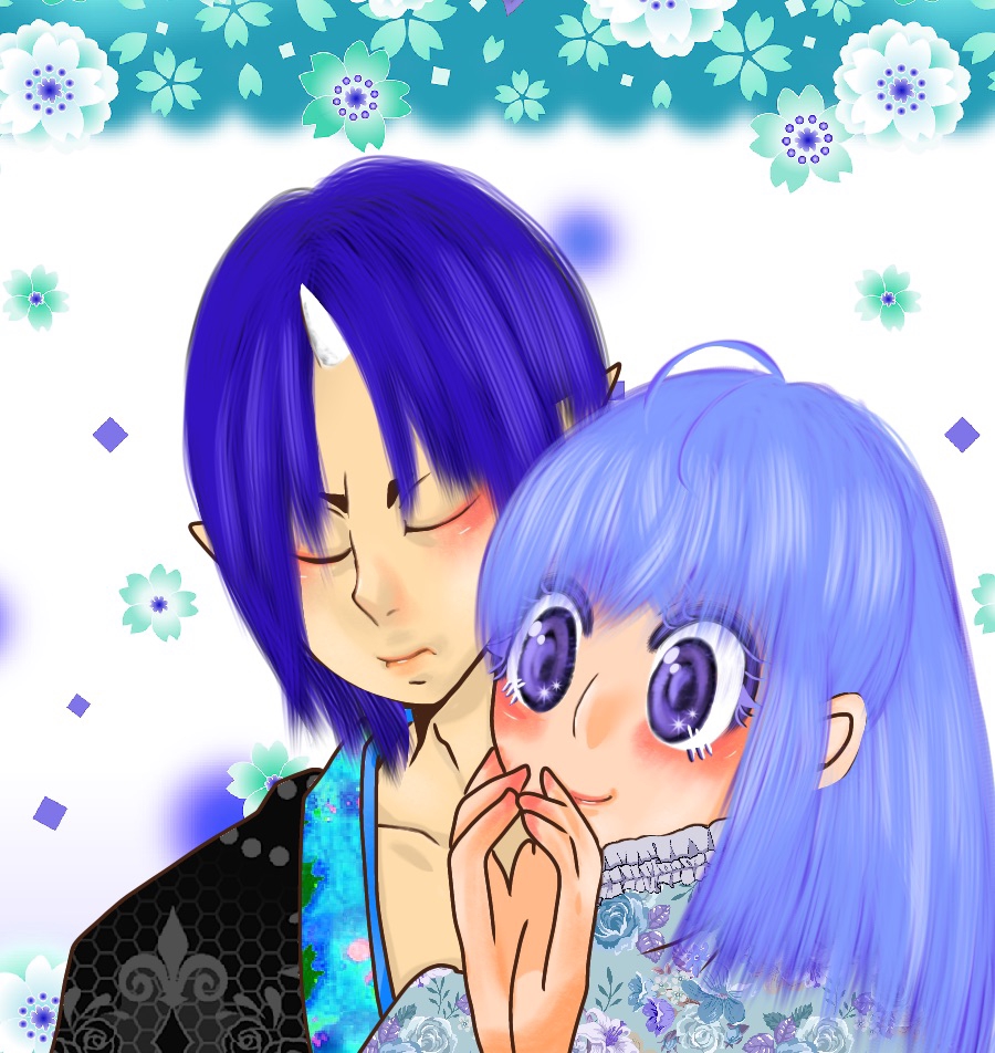 鬼灯様♥️青鬼えつ❤️ #江口夏実 先生✰︎挿絵!!! #ふしぎな図書館と