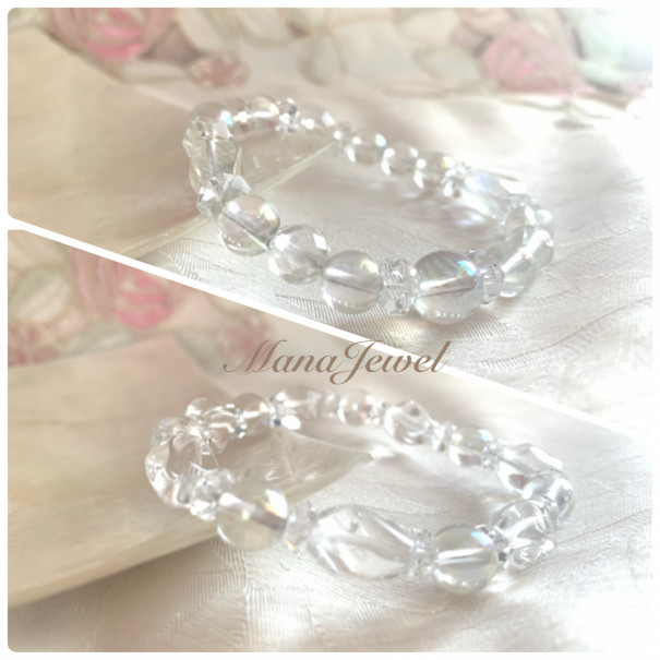 コラボ商品 水晶ブレスレット2種類 Manajewel コラボ商品 水晶ブレスレット2種類 Manajewel