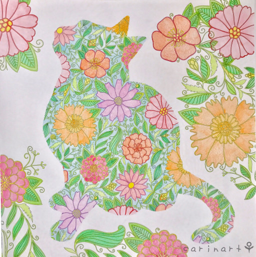 ねこと花もようのぬり絵ブック Shining In My Hobby