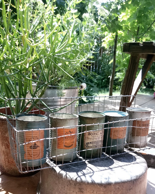 No.571リメ缶、リメイク缶、プランター、多肉、寄せ植え、デコパージュ  