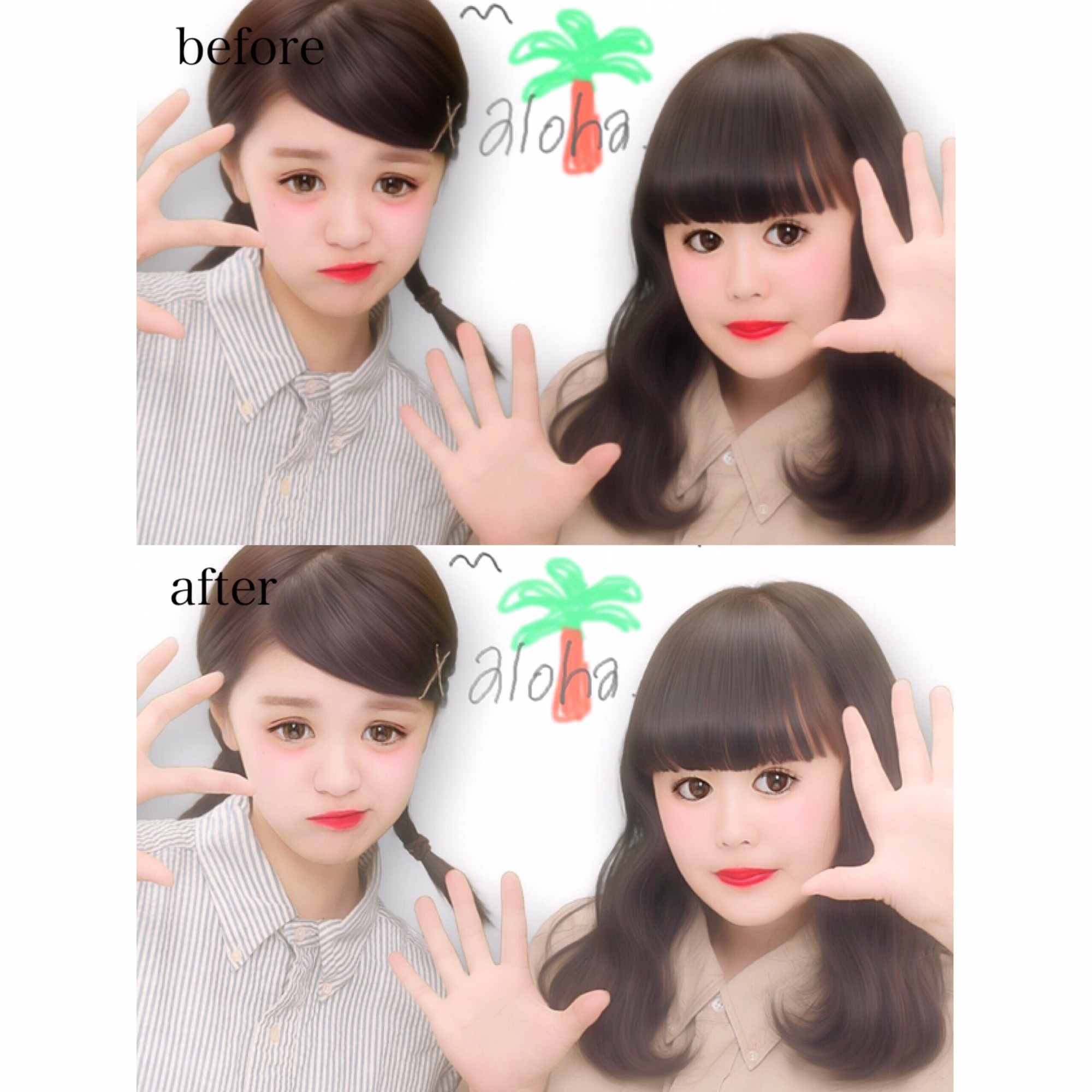 肌の色や髪の色も明るくなってさらに盛れるよ 🐝