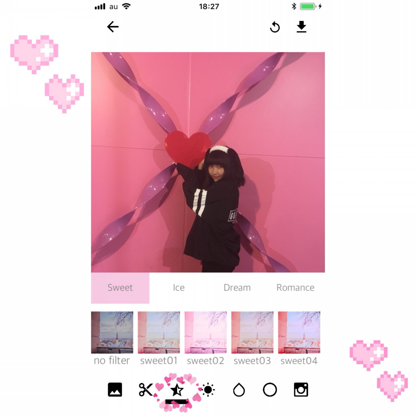 Nom De Plume ノンデプルーム 無料で可愛いピンクフィルターがたくさんのアプリ Sweetcamera って