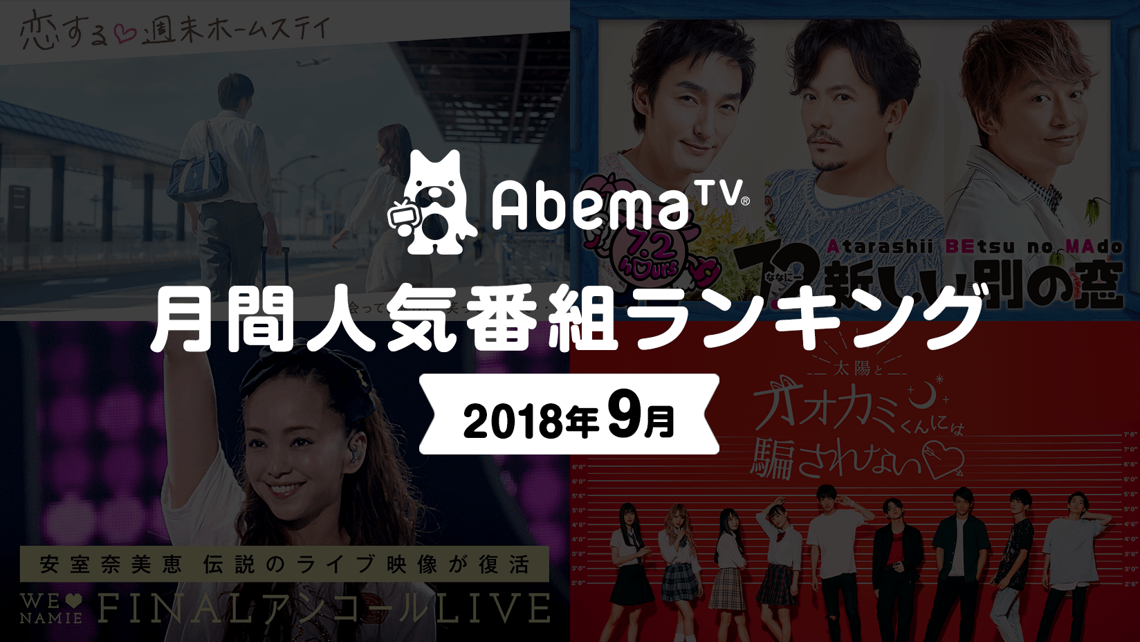 インターネットテレビ局 Abematv が9月の人気番組ランキングを発表 安室奈美恵 引退当日の特番が人気番組ランキング1位に 株式会社abematv