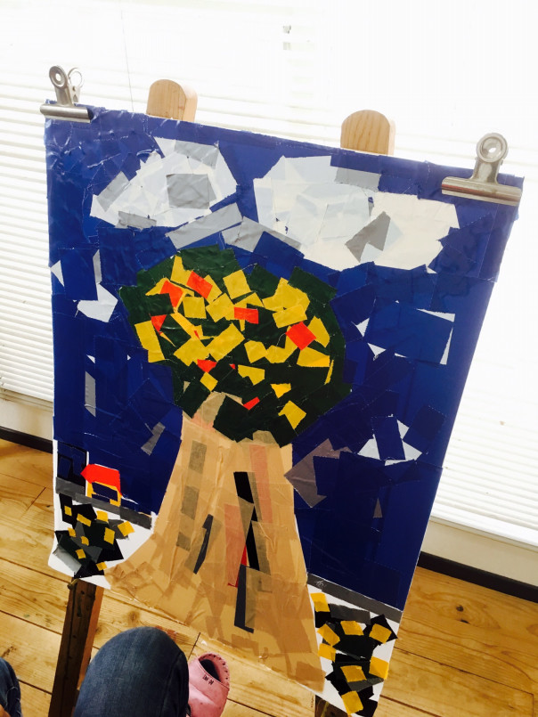 カラーテープの貼り絵 1 中学生 小学生 絵画教室 Atago Art Lab あたごラボ カラーテープの貼り絵 1 中学生 小学生 絵画教室 Atago Art Lab あたごラボ