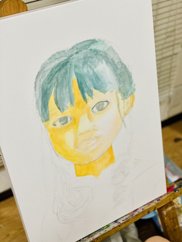 中学生 自画像を描く 絵画教室 Atago Art Lab あたごラボ
