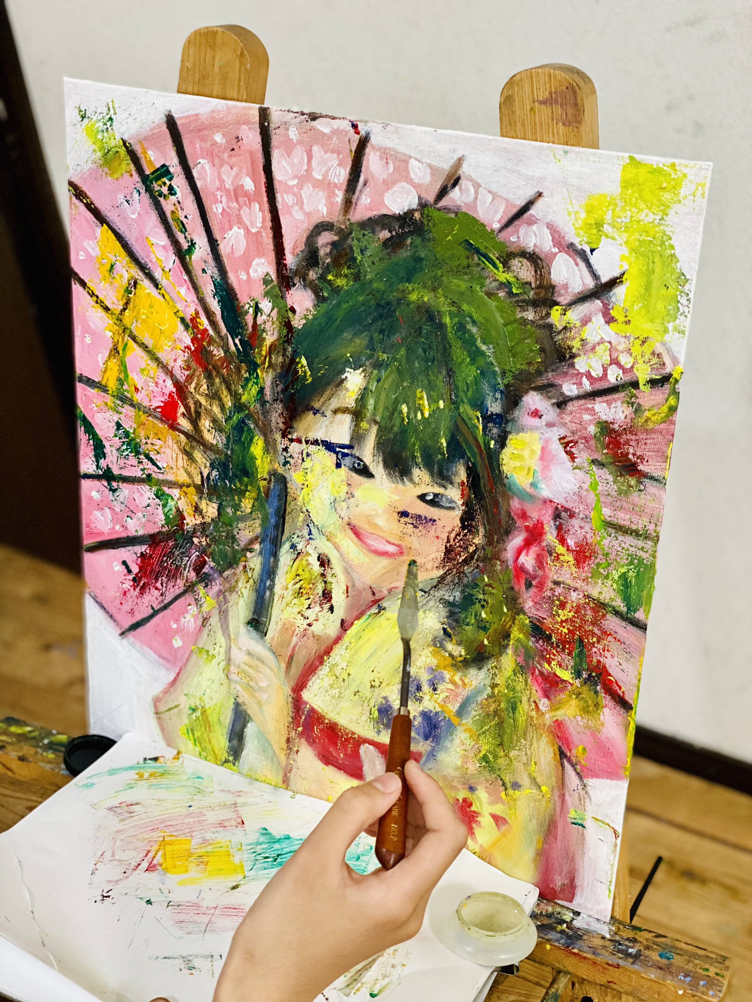 価格販売中 3人家族 アクリル絵の具絵画 | segretoskincare.it