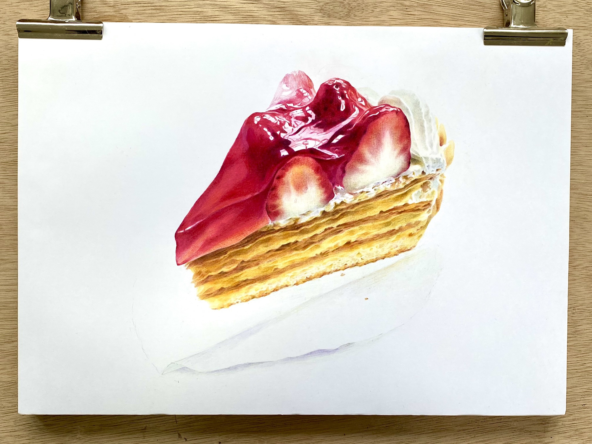 講師》色鉛筆で描いてみました🍰 | 絵画教室【ATAGO ART Lab
