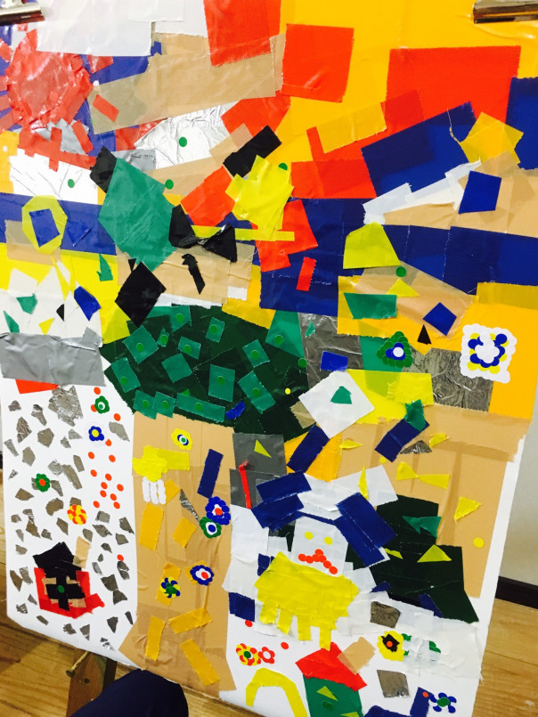カラーテープの貼り絵 2 中学生 小学生 絵画教室 Atago Art Lab あたごラボ