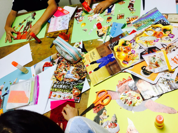 小学生 おばけコラージュ 絵画教室 Atago Art Lab あたごラボ