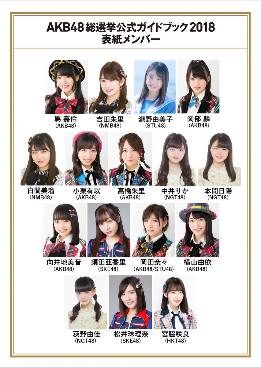AKB48G】「AKB48総選挙公式ガイドブック2018」表紙＆裏表紙公開