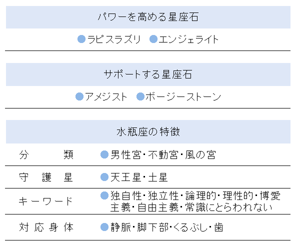 水瓶座 | 守護石辞典【蠍座～魚座】