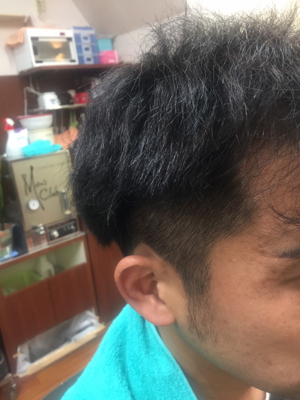 短髪2ブロックパーマ 大東市理容店 Hair Salon Kurisu 平日予約で19時30 21時まで営業中
