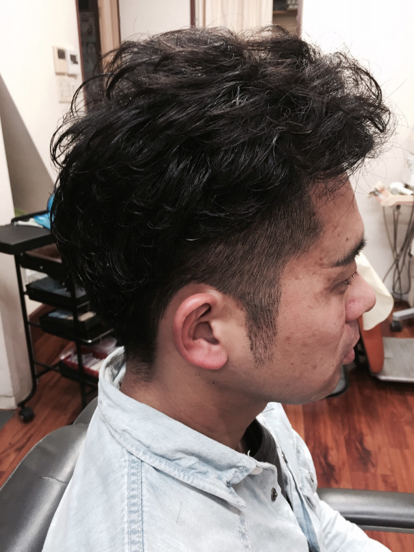 2ブロック 長くなったら水パーマ 大東市理容店 Hair Salon Kurisu 平日予約で19時30 21時まで営業中