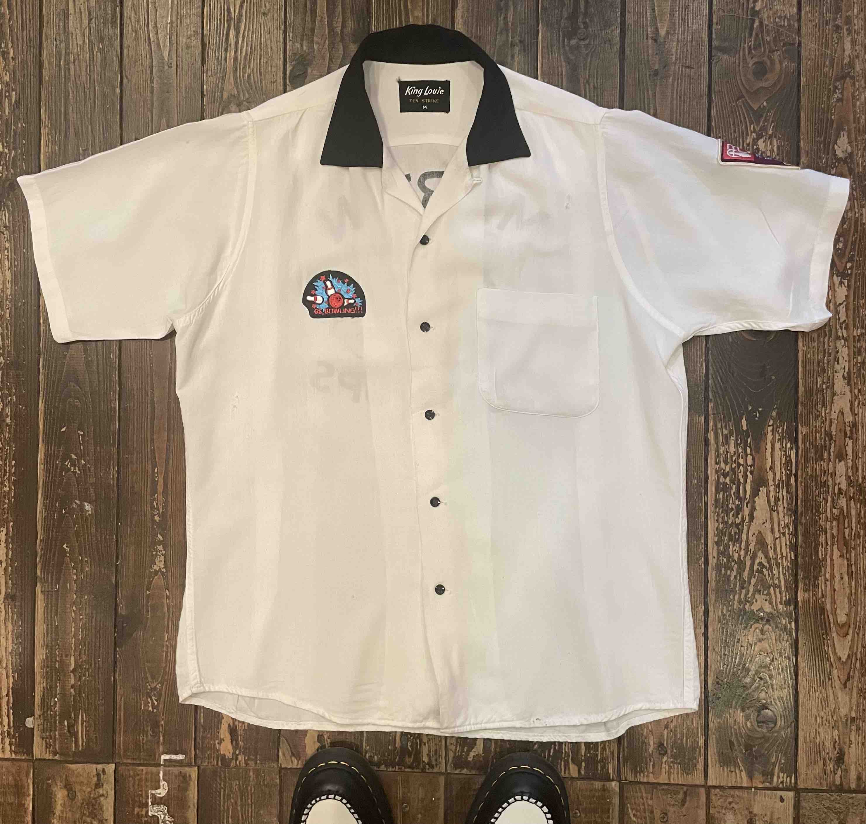 KING LOUIE 1950-60`S VINTAGE BOWLING SHIRT | RED LIGHT YOKOHAMA