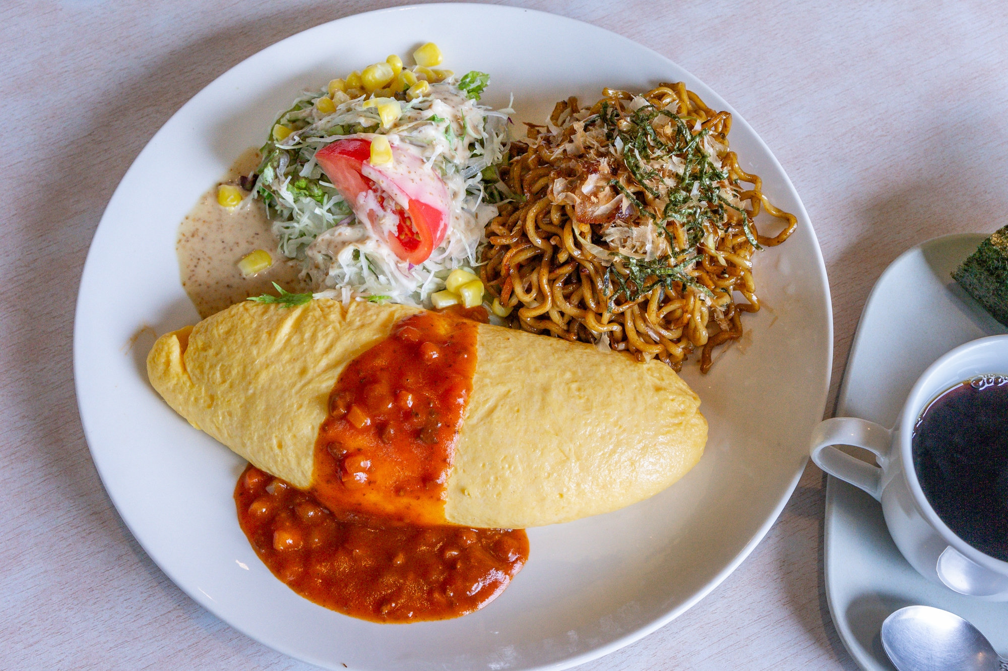 各務原市鵜沼【MUSA（ムーサ）】愛しのプルプル特大オムレツモーニング