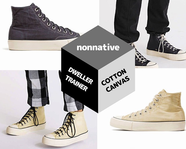 nonnative 25SS DWELLER TRAINER LOW COTTON CANVAS OVER DYE
