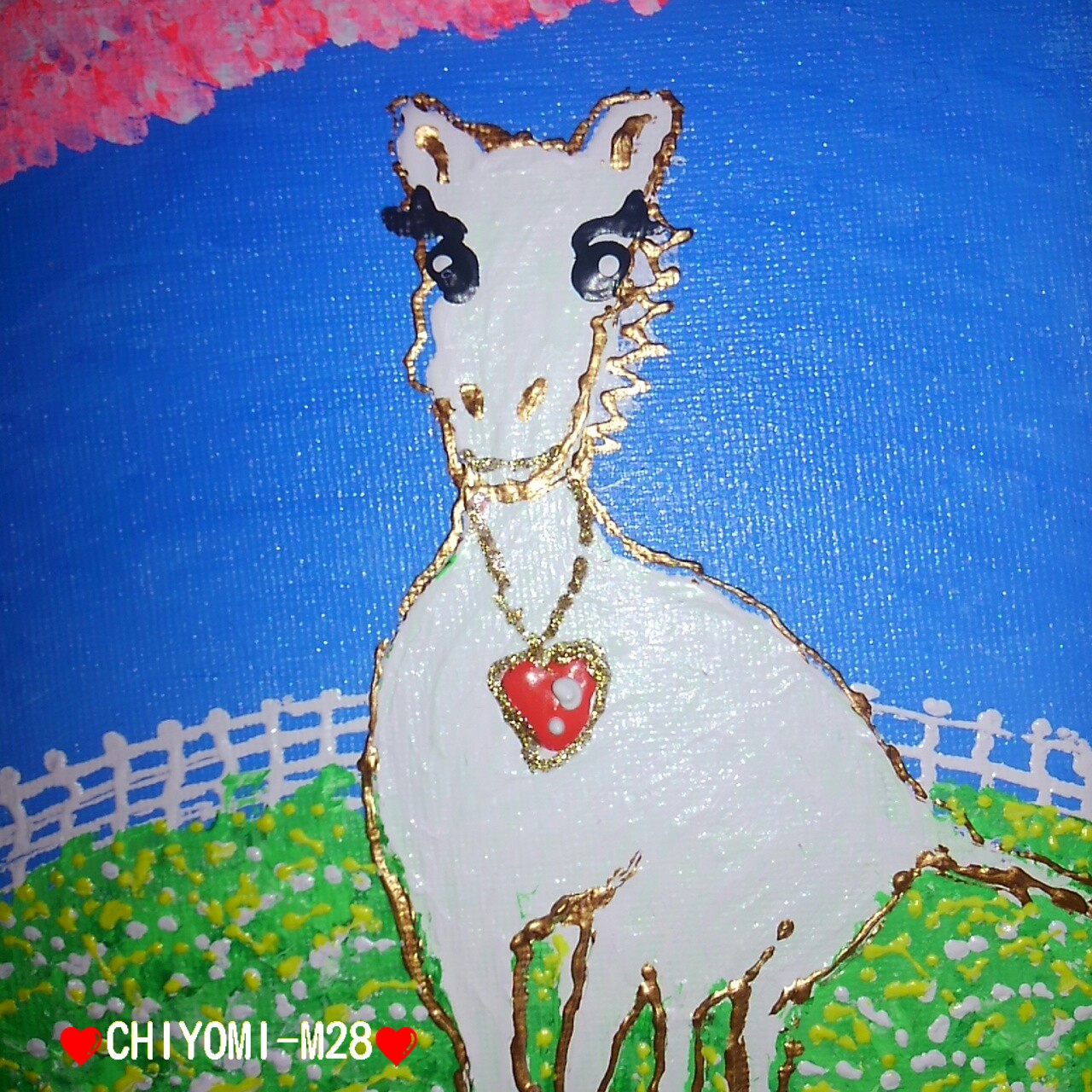 クーネルウマインダーのキャンパスボード❤#うま#イラスト