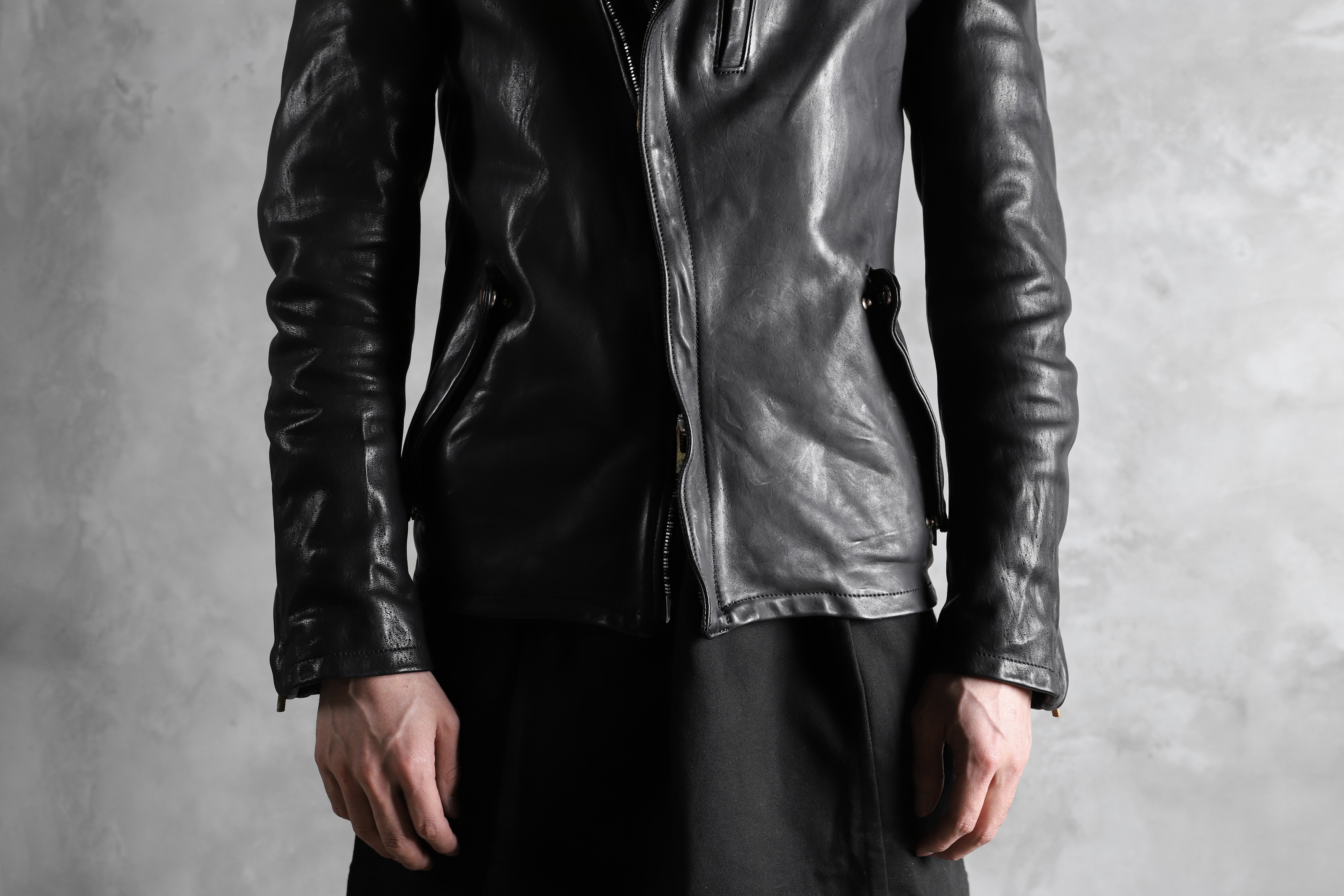 threetimes ♥ High neck leather jacket /追跡付 $_57.PNG?set_id=880000500F