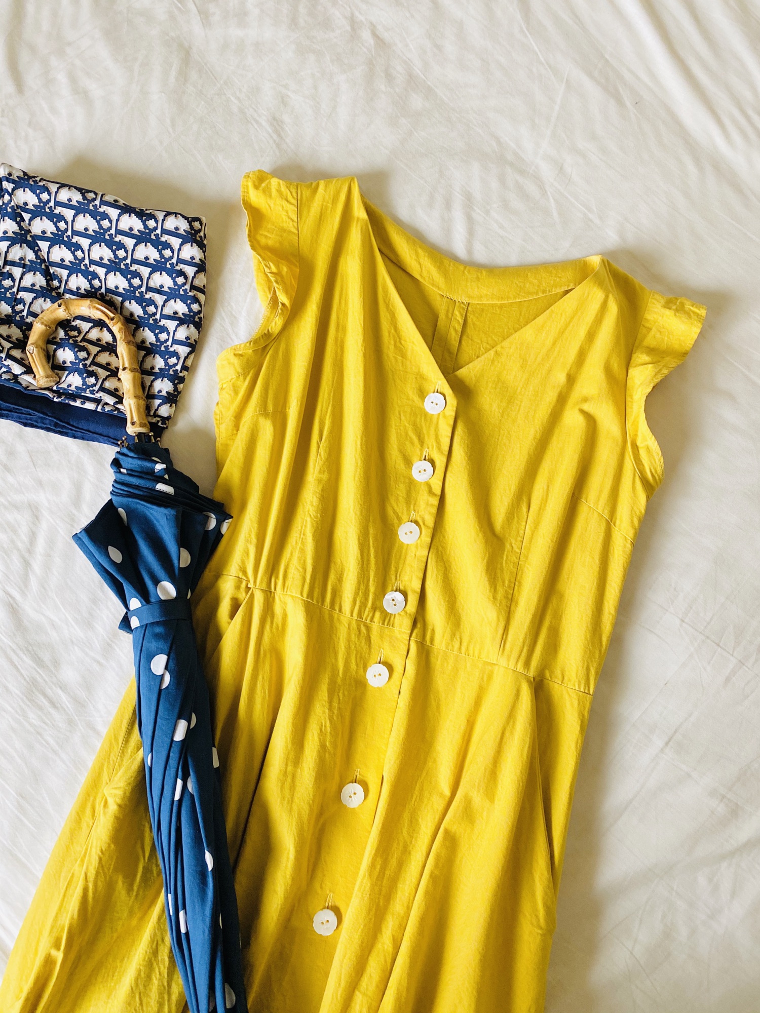 レモン柄のワンピース、ちょっとした簡単アレンジ | I LOVE YOUR DRESS!