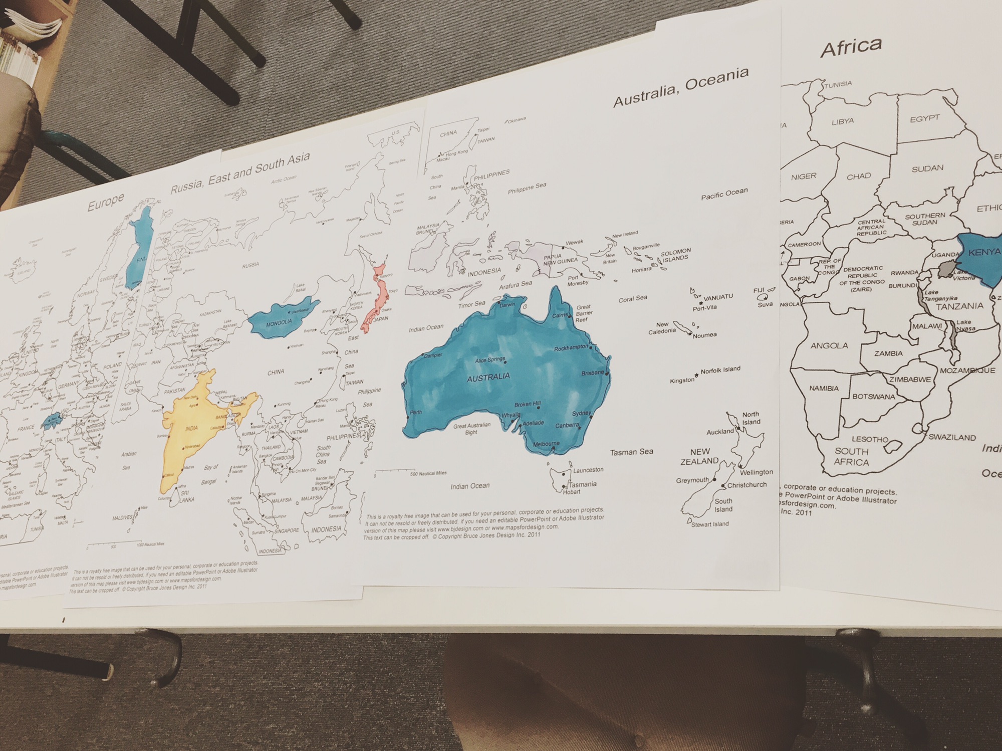 世界地図 白地図 Ecc Junior Tokoname Kitashiomizaka Classroom