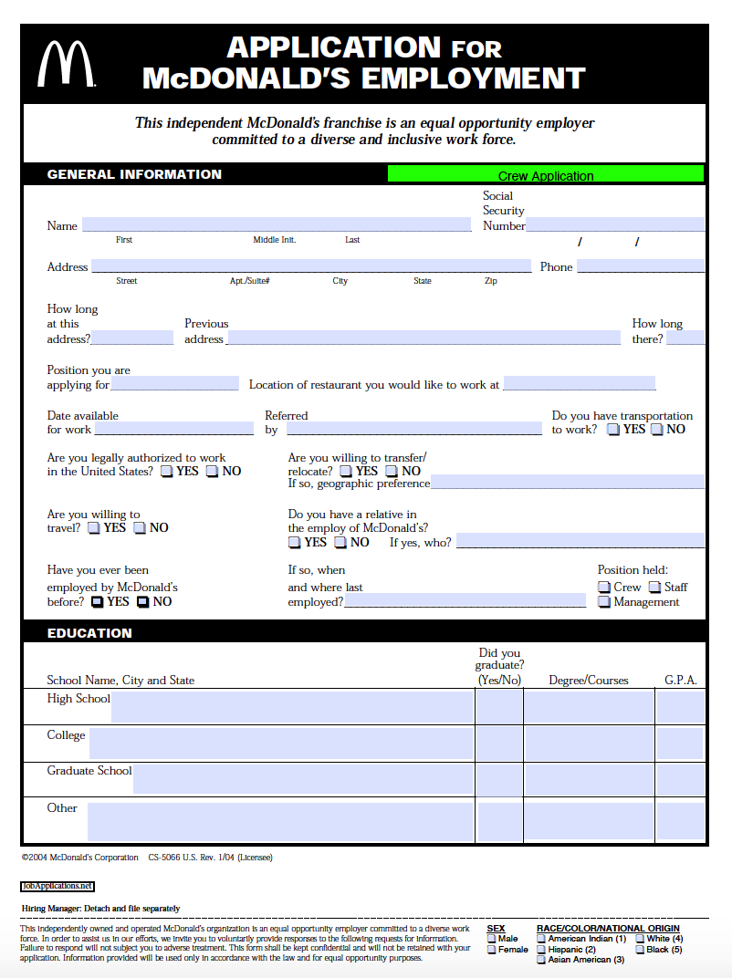 mcdonalds application form pdf uk | taiwinheatlna1988's ownd