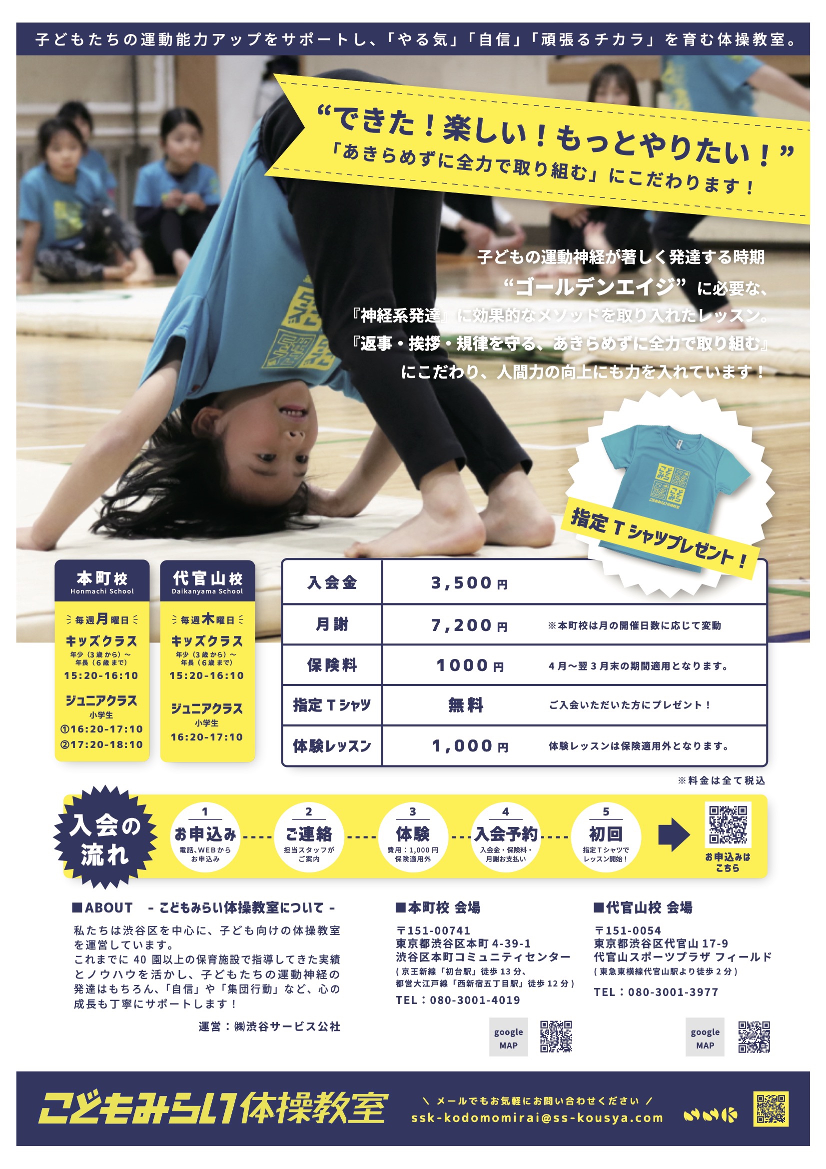 入会案内 | こどもみらい体操教室 | 渋谷の幼児～低学年向け体操