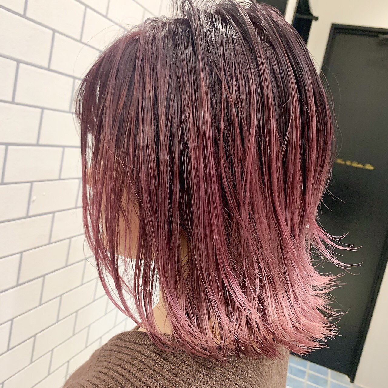 ダブルカラーで ラベンダーピンク Earth Coiffure Beaute 新潟青山店