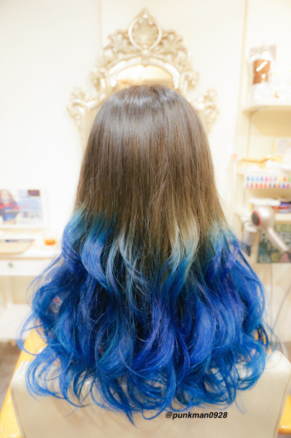 ブルーグラデーションカラー 青髪色 Private Hair Salon Aurora