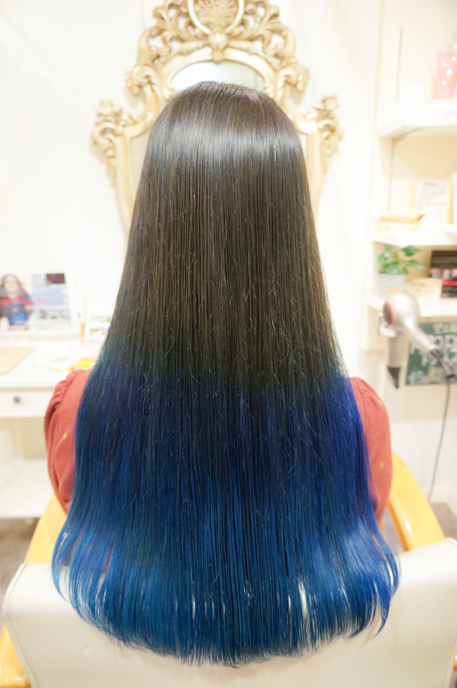 アッシュグラデーションカラー 青髪色 Private Hair Salon Aurora アウローラ