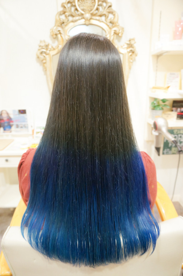 アッシュグラデーションカラー 青髪色 Private Hair Salon Aurora