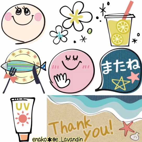 新作 Line絵文字 サマーmix 大人カラフルなsmile 発売しました Ee Enako Oo