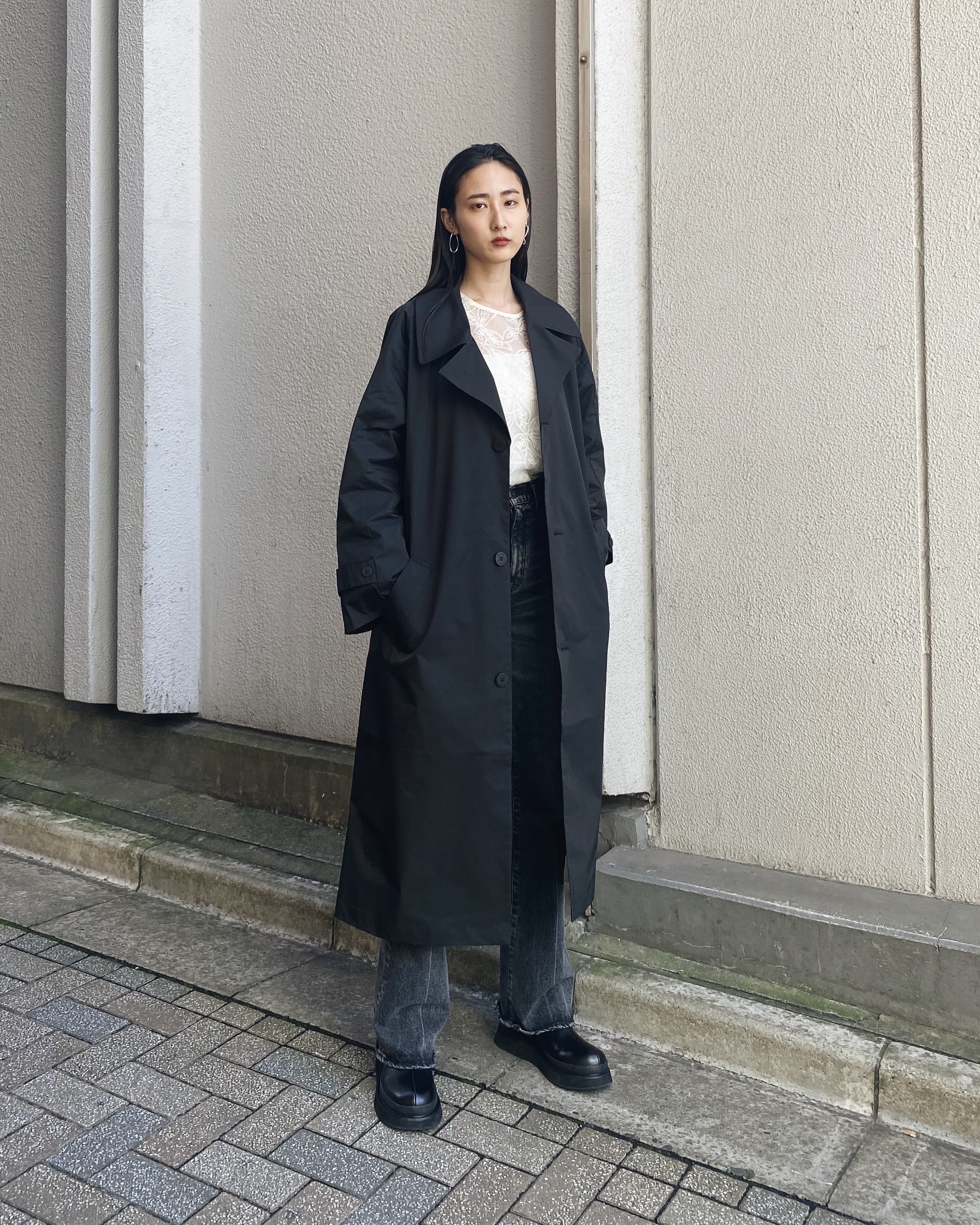 BLACK BY MOUSSY long down coat 美品 サイズ1 黒-