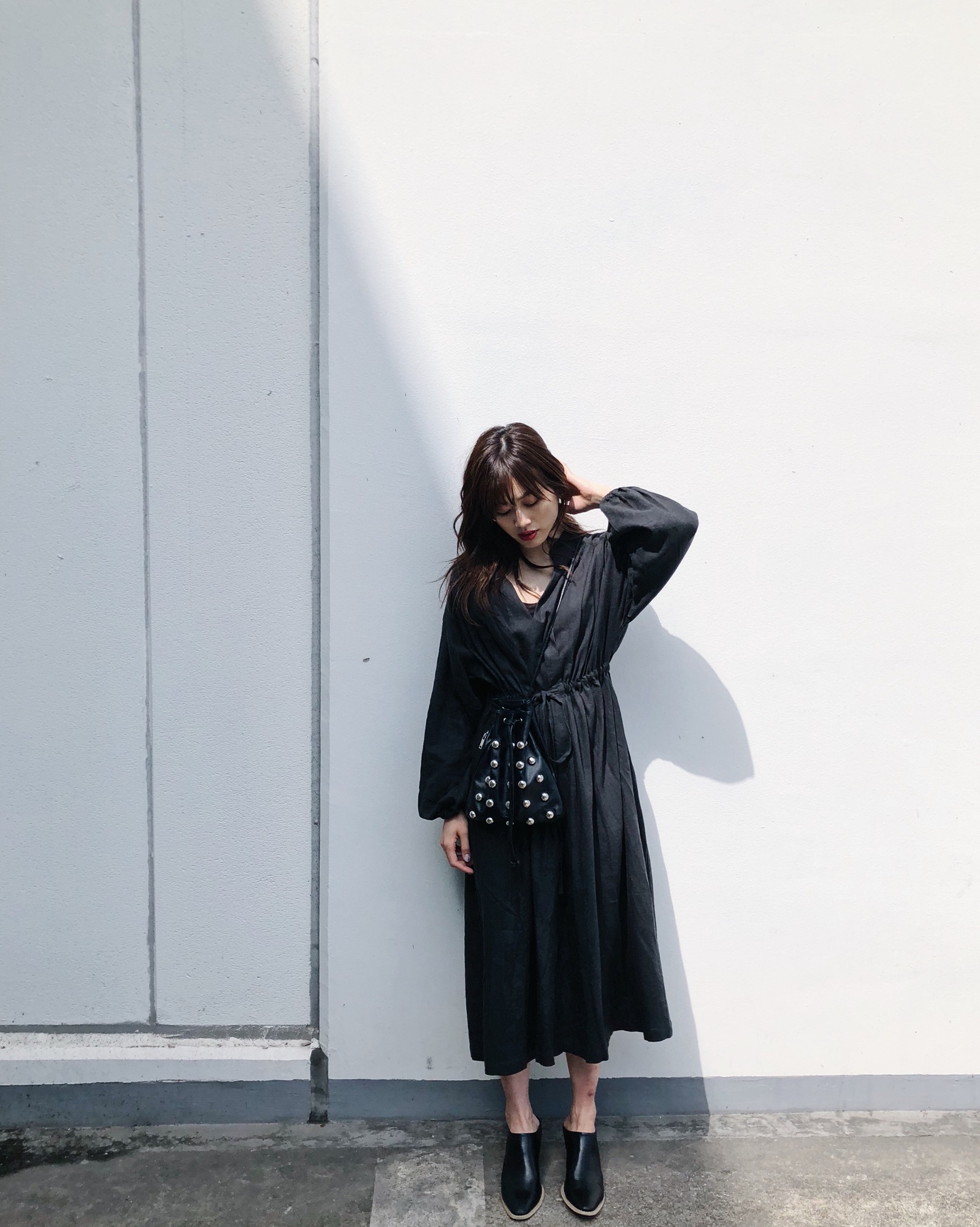 rika　Rワンピ ブラック×ブラウン クラシカルワンピース ロング ワンピース レディース ブラック